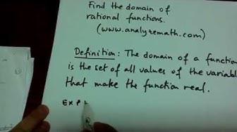 'Video thumbnail for Find the Domain of Rational Functions'