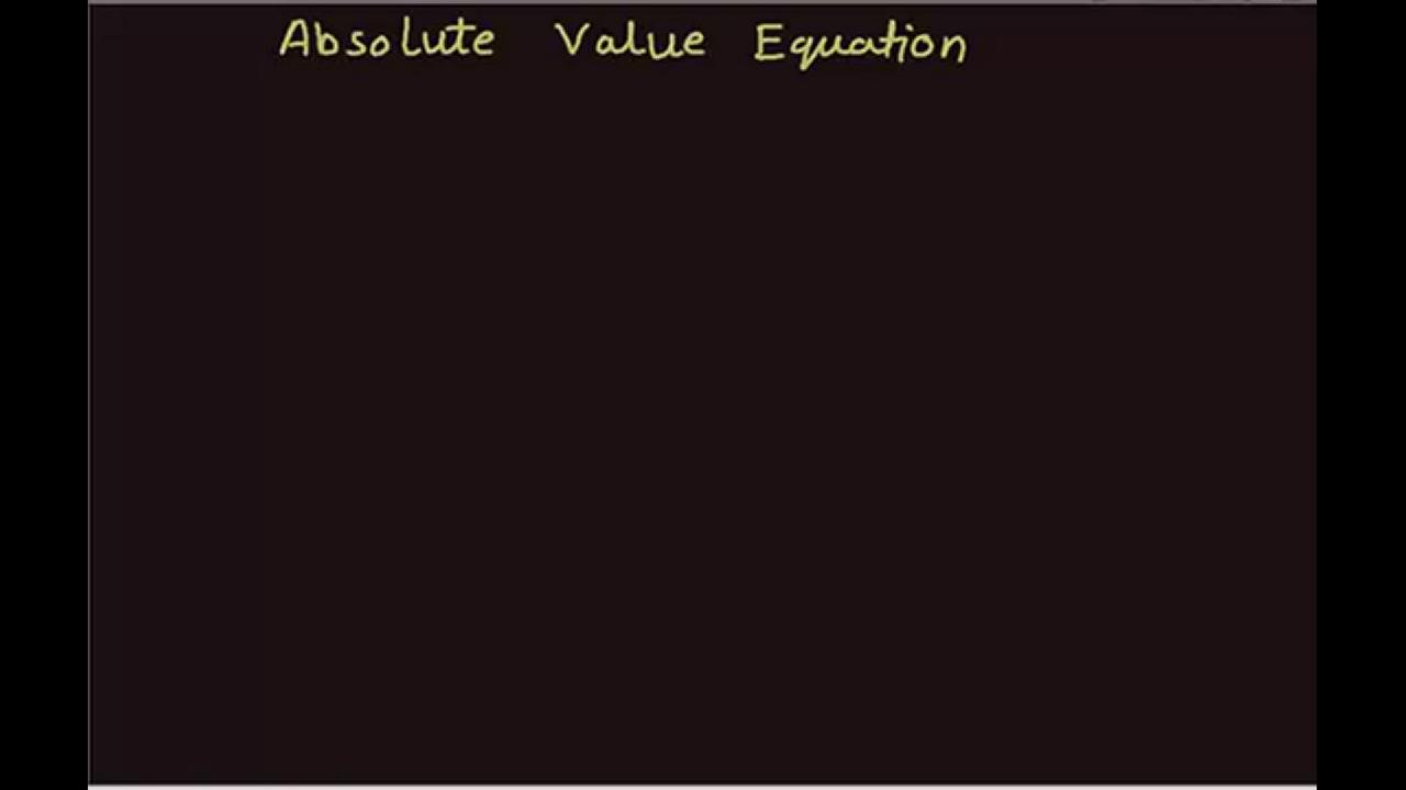 'Video thumbnail for How to solve absolute value equation'