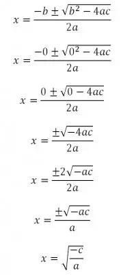 quadratic formula b = 0