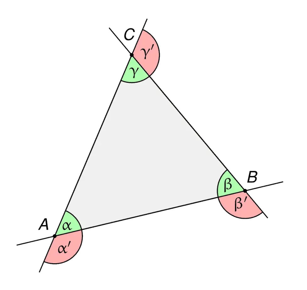interior and exterior angles triangle