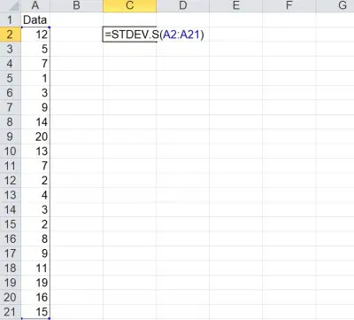 sample standard deviation 2 (data & formula) 2nd