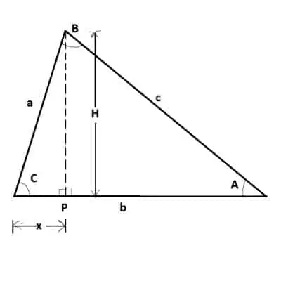 Law of Cosines Proof Triangle 4