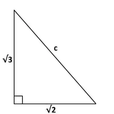 right triangle pythagorean theorem sqrt2, sqrt 3, sqrt 5