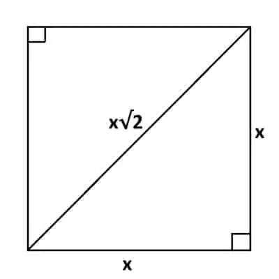 square split into two right isosceles triangles