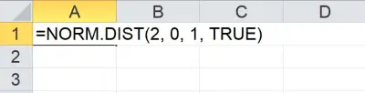Excel NORM.DIST function 5
