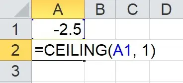 ceiling function in Excel