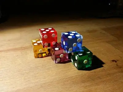 transparent color dice