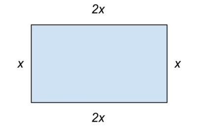 Rectangle x by 2x